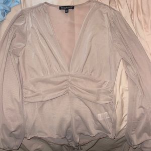 Mesh V-neck body suit